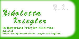 nikoletta kriegler business card